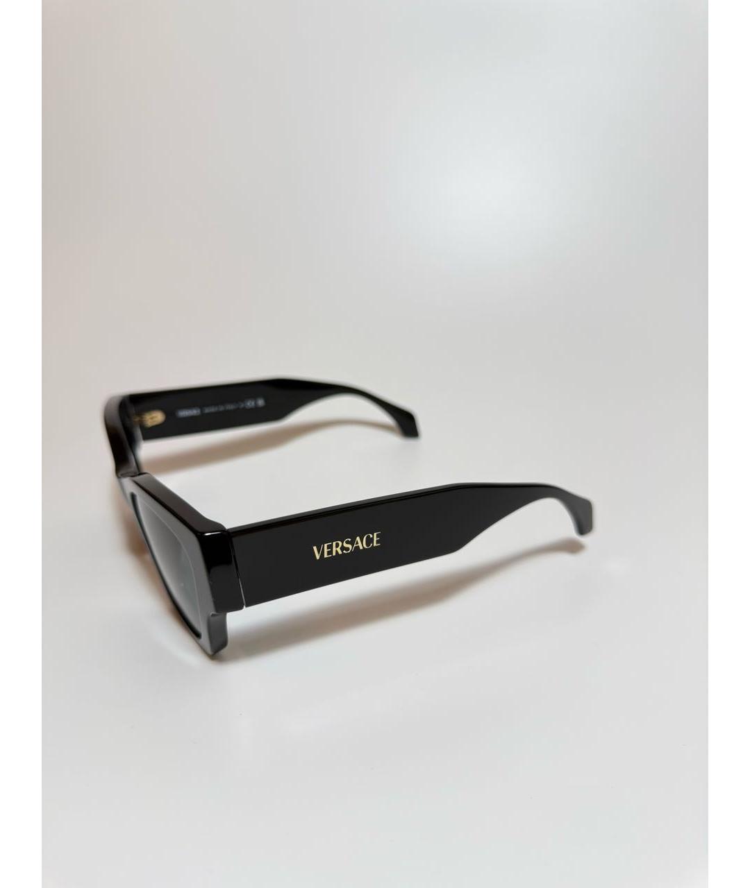 VERSACE Черные пластиковые солнцезащитные очки, фото 3