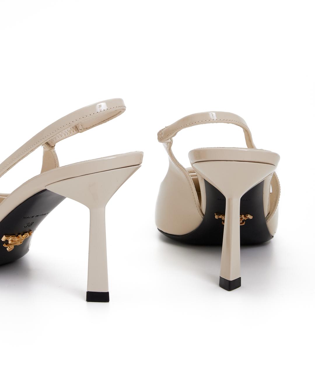 PRADA Бежевые кожаные туфли, фото 4