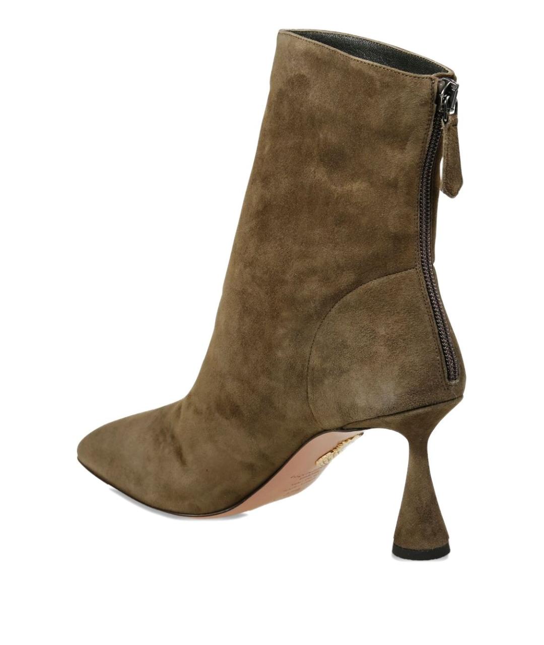 AQUAZZURA Зеленые замшевые ботильоны, фото 3