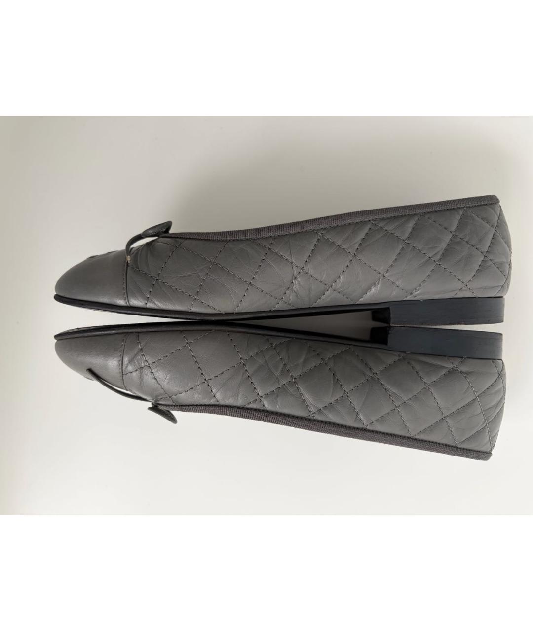 CHANEL Серые кожаные балетки, фото 8