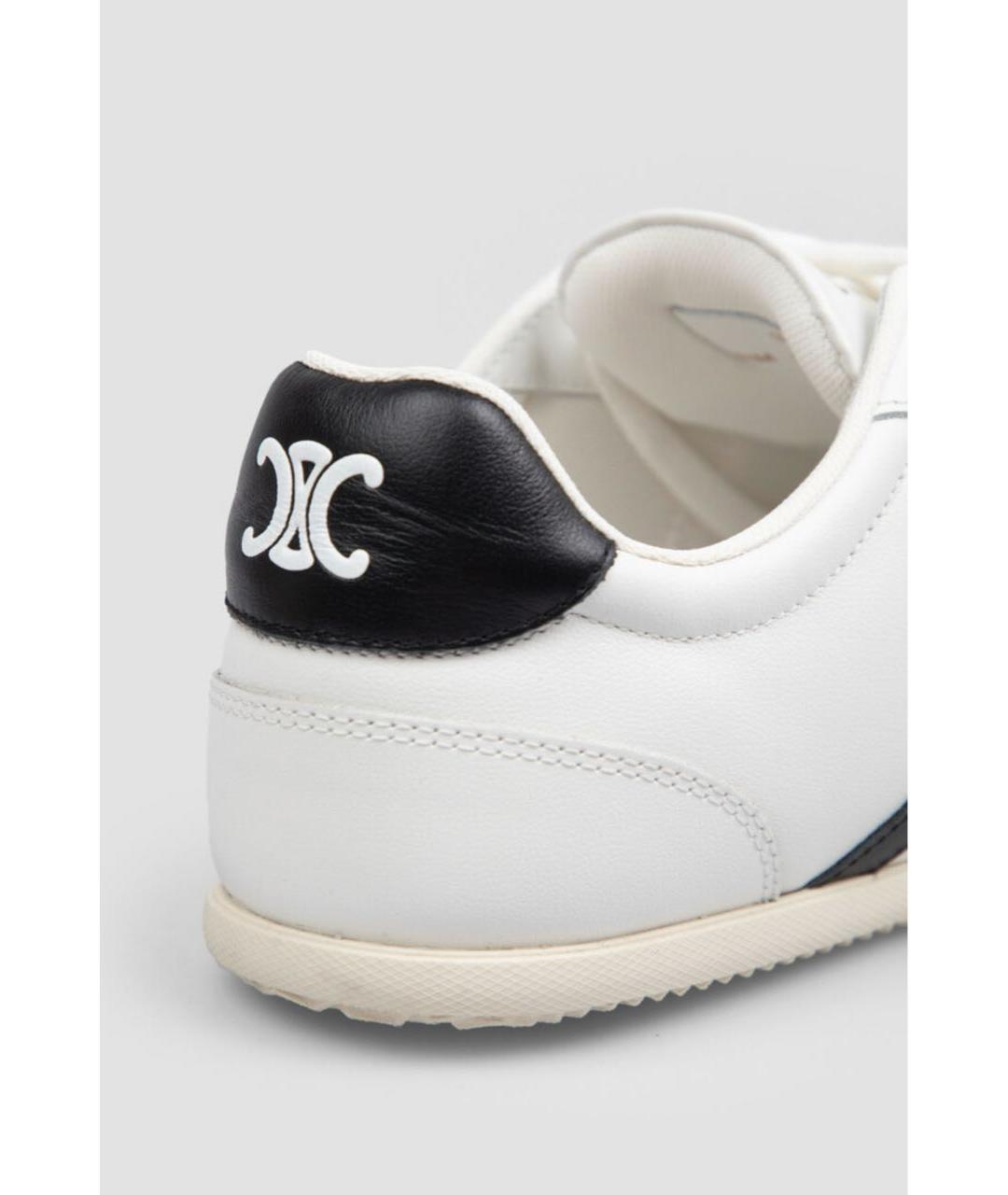 CELINE Белые кожаные кроссовки, фото 4