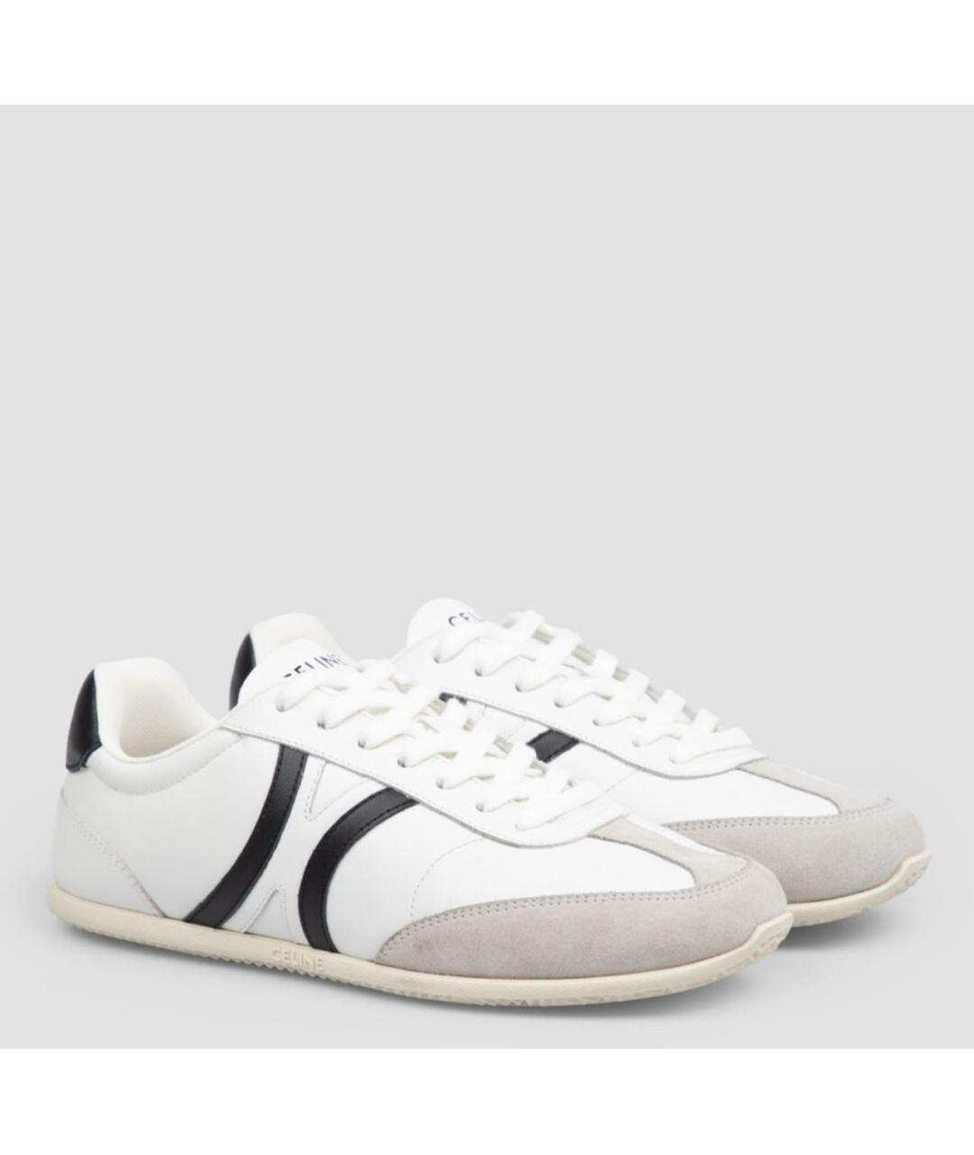 CELINE Белые кожаные кроссовки, фото 2