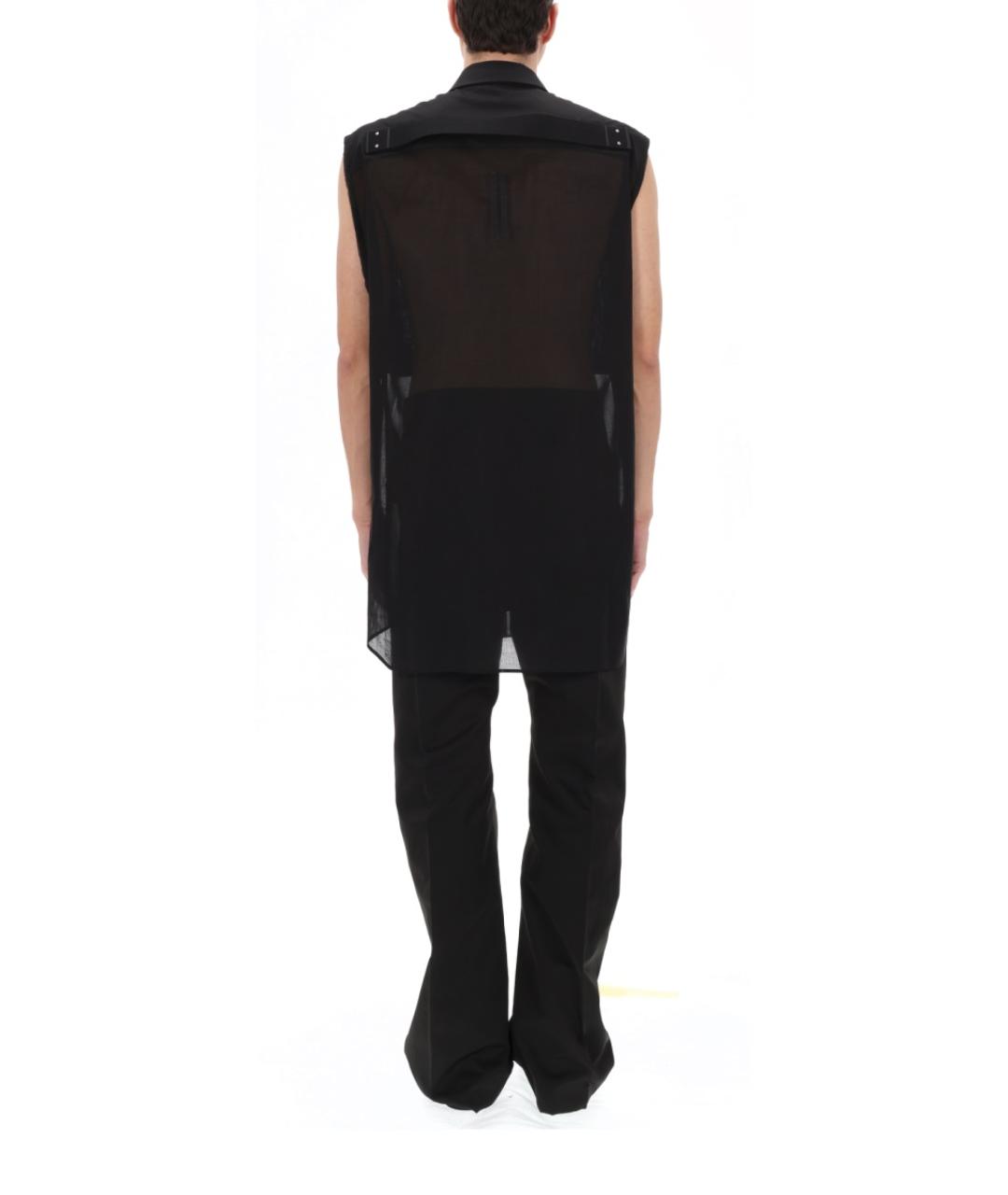 RICK OWENS Черная хлопковая кэжуал рубашка, фото 4