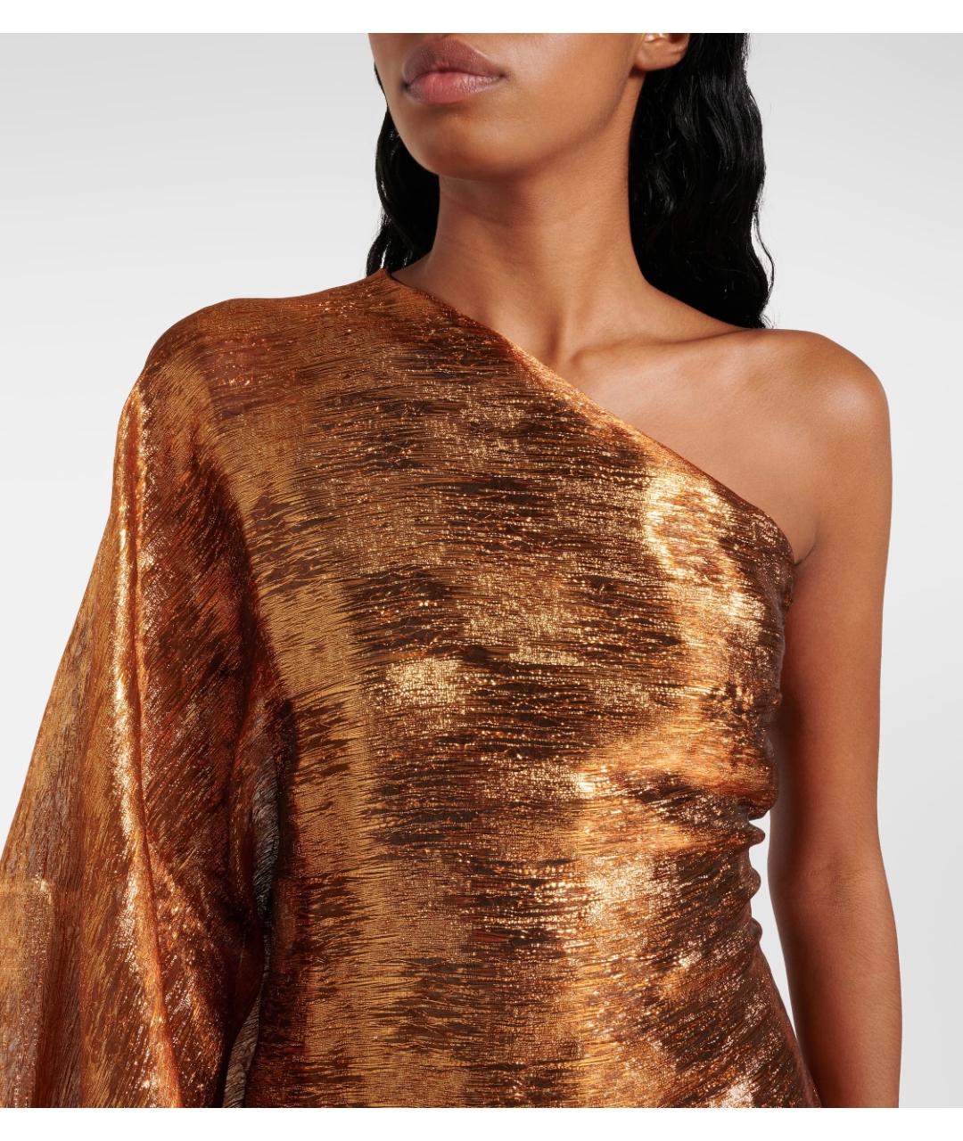 TALLER MARMO Золотое полиэстеровое коктейльное платье, фото 4
