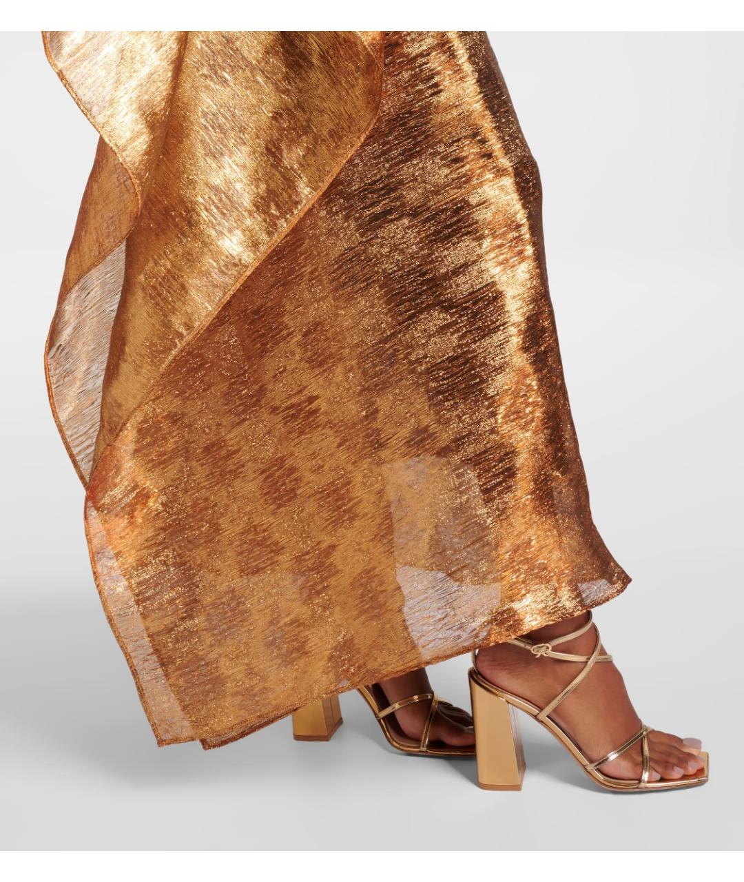TALLER MARMO Золотое полиэстеровое коктейльное платье, фото 5