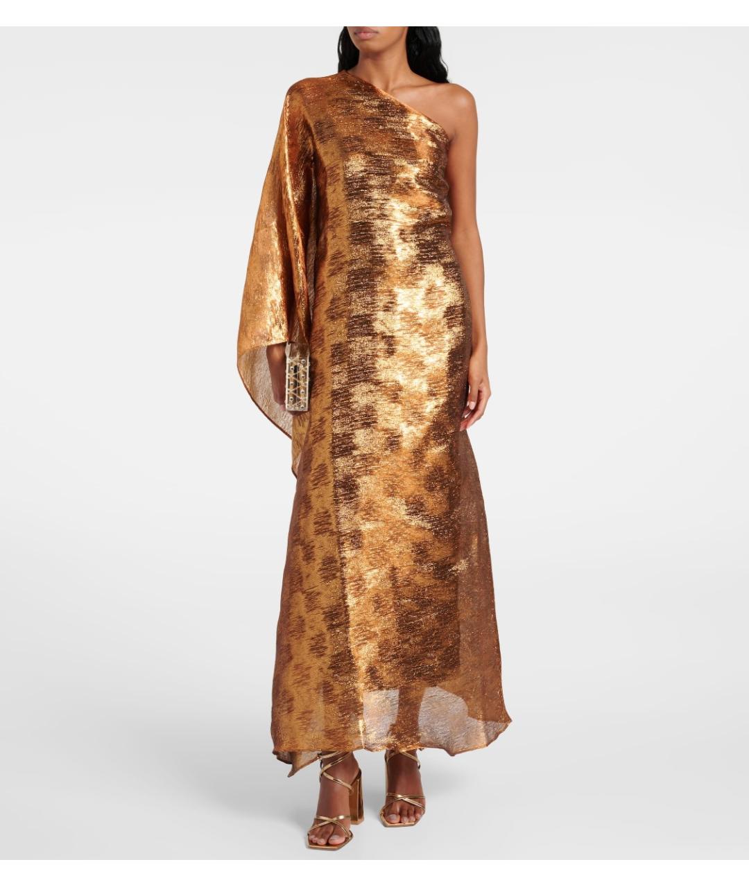TALLER MARMO Золотое полиэстеровое коктейльное платье, фото 2