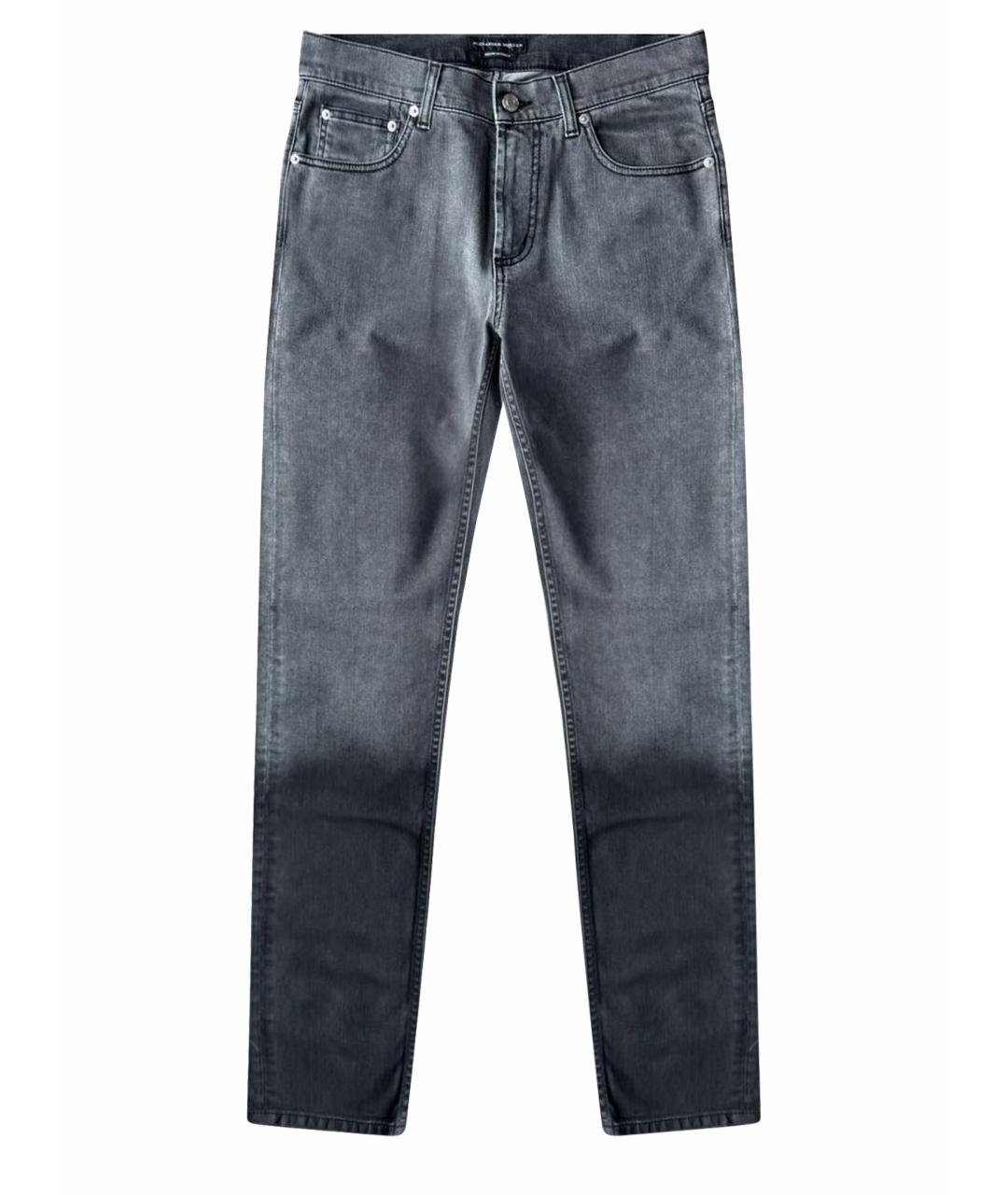 ALEXANDER MCQUEEN Серые хлопко-эластановые джинсы скинни, фото 1