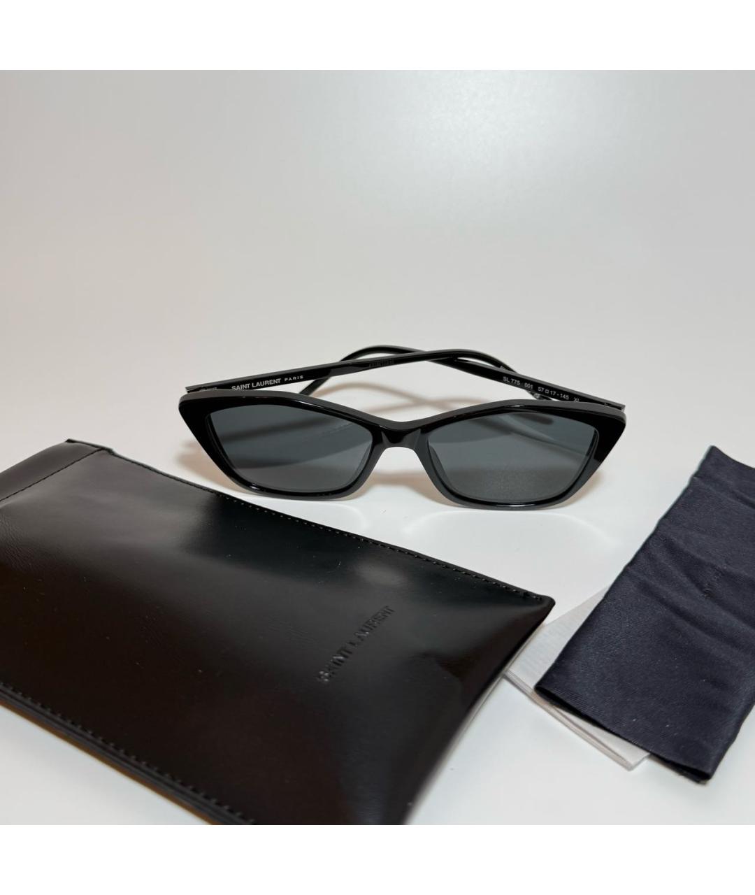 SAINT LAURENT Черные пластиковые солнцезащитные очки, фото 5