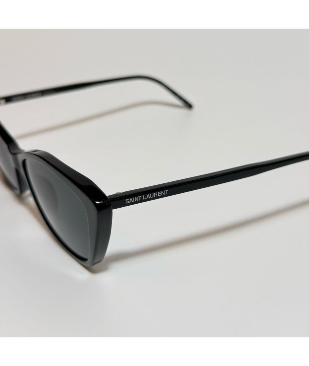 SAINT LAURENT Черные пластиковые солнцезащитные очки, фото 3