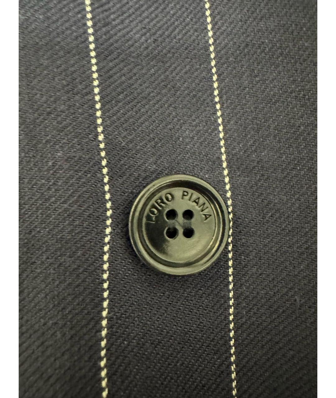 LORO PIANA Темно-синий льняной костюм с брюками, фото 5