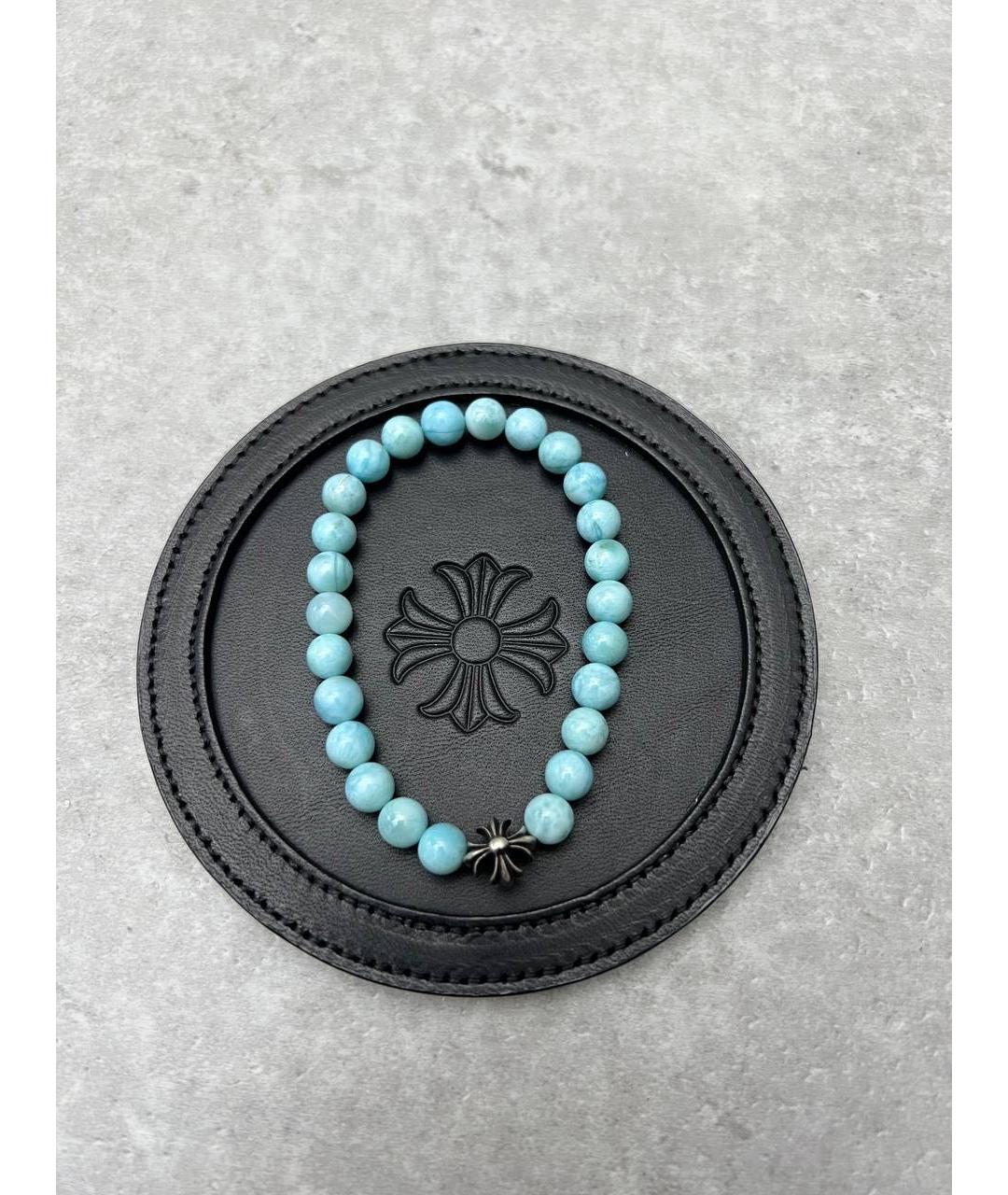 CHROME HEARTS Бирюзовый серебряный браслет, фото 3