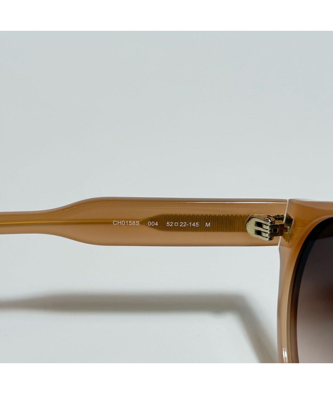 CHLOE Бежевые пластиковые солнцезащитные очки, фото 3