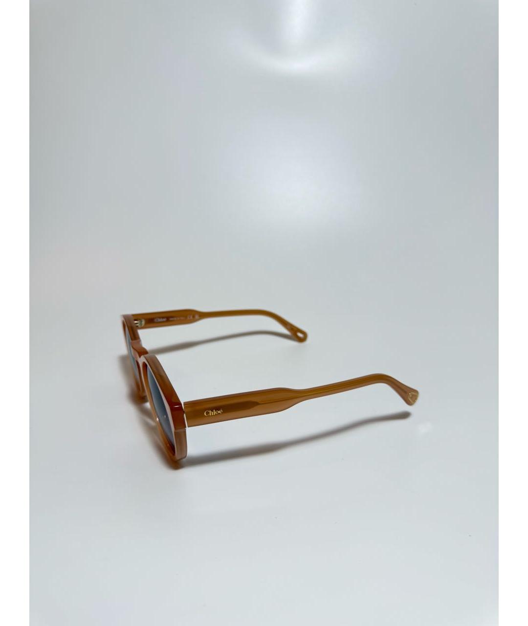 CHLOE Бежевые пластиковые солнцезащитные очки, фото 2