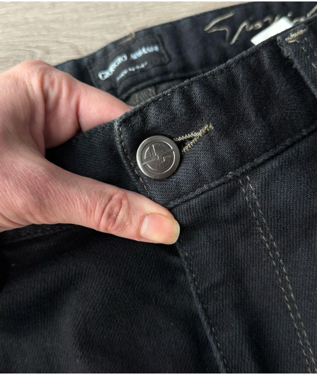 EMPORIO ARMANI Темно-синие хлопко-эластановые прямые джинсы, фото 3