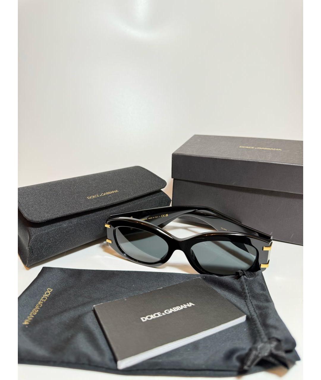 DOLCE&GABBANA Черные пластиковые солнцезащитные очки, фото 4