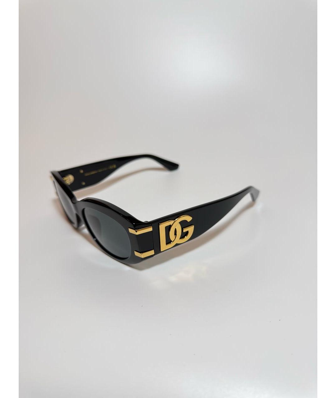 DOLCE&GABBANA Черные пластиковые солнцезащитные очки, фото 2