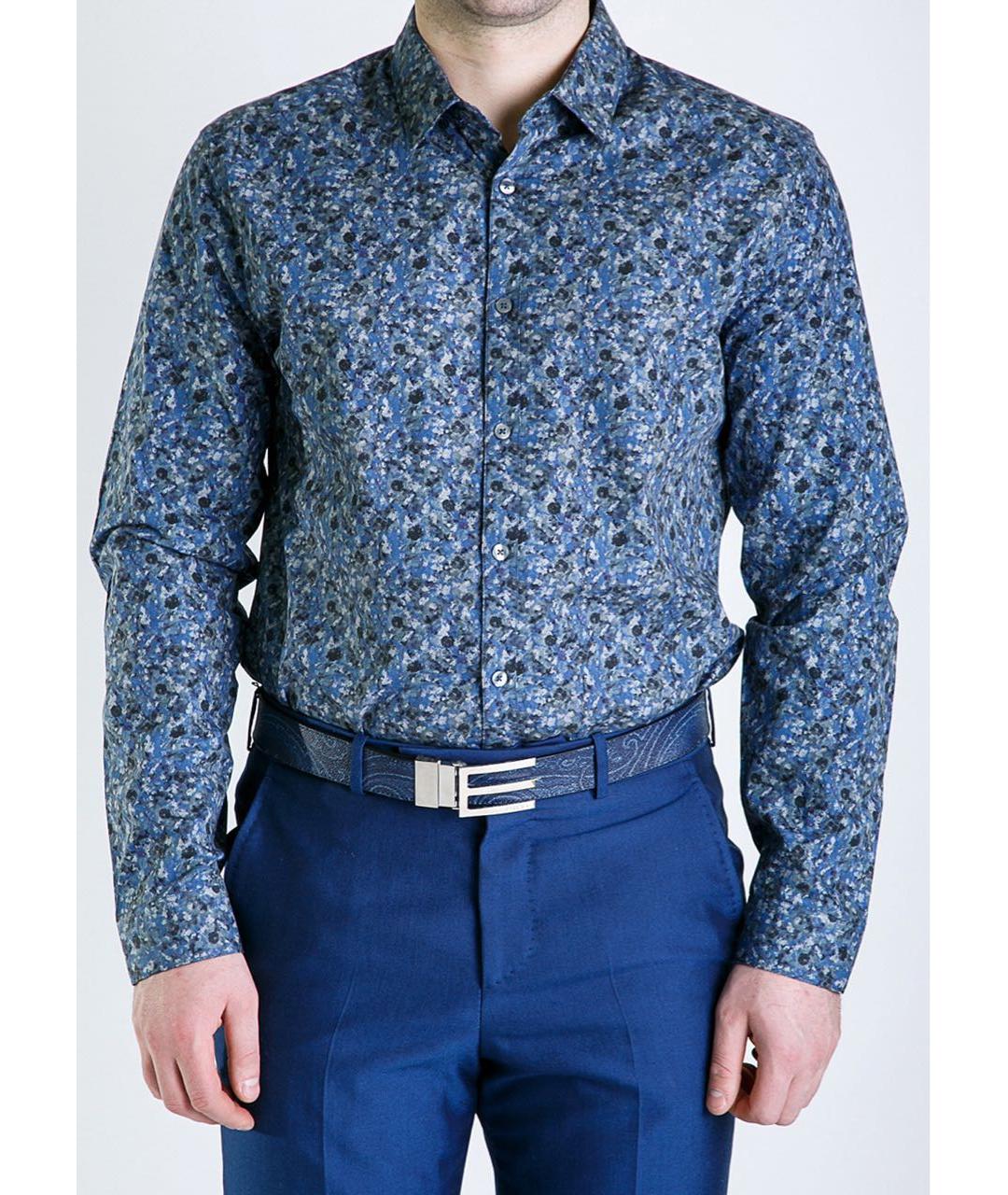 PAUL SMITH Темно-синяя хлопковая классическая рубашка, фото 2