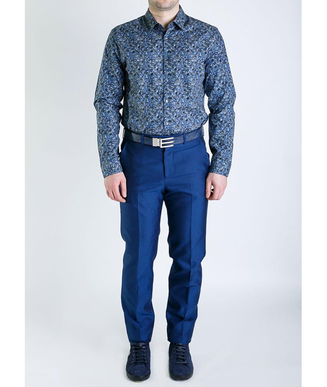 PAUL SMITH Темно-синяя хлопковая классическая рубашка, фото 4