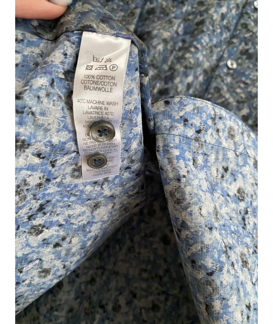 PAUL SMITH Темно-синяя хлопковая классическая рубашка, фото 8