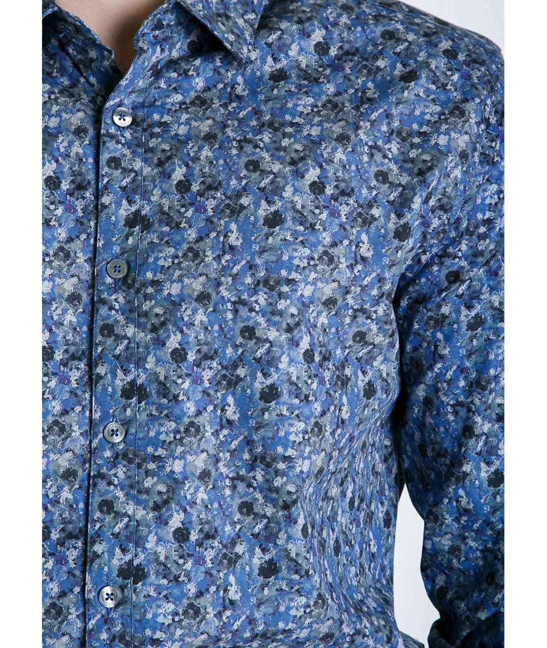 PAUL SMITH Темно-синяя хлопковая классическая рубашка, фото 5