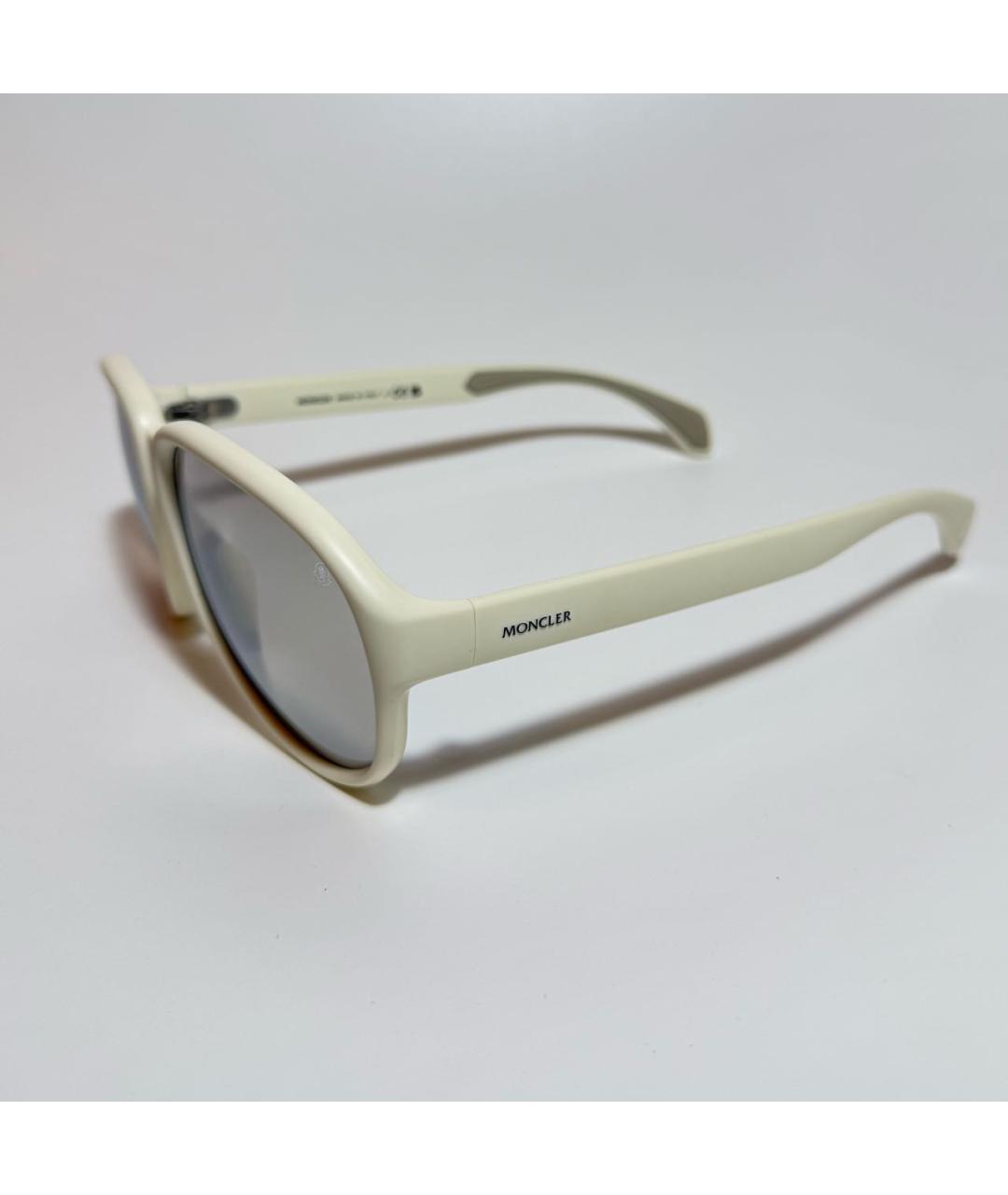 MONCLER Белые пластиковые солнцезащитные очки, фото 2
