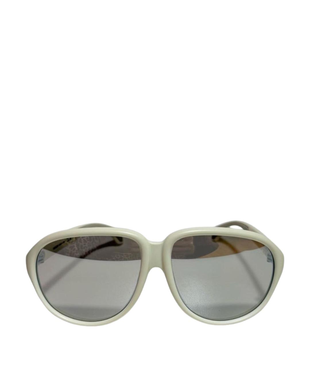 MONCLER Белые пластиковые солнцезащитные очки, фото 1