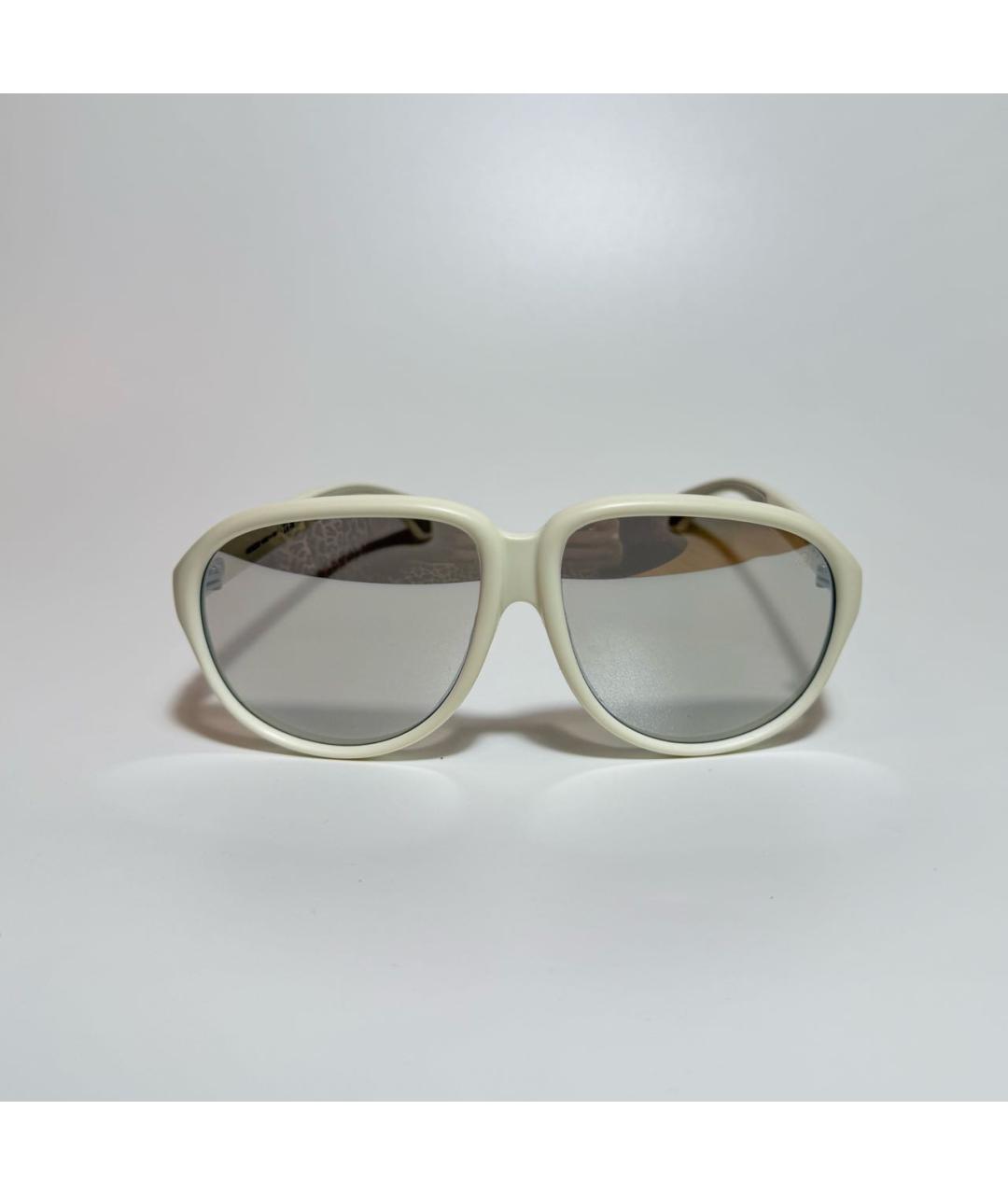 MONCLER Белые пластиковые солнцезащитные очки, фото 5