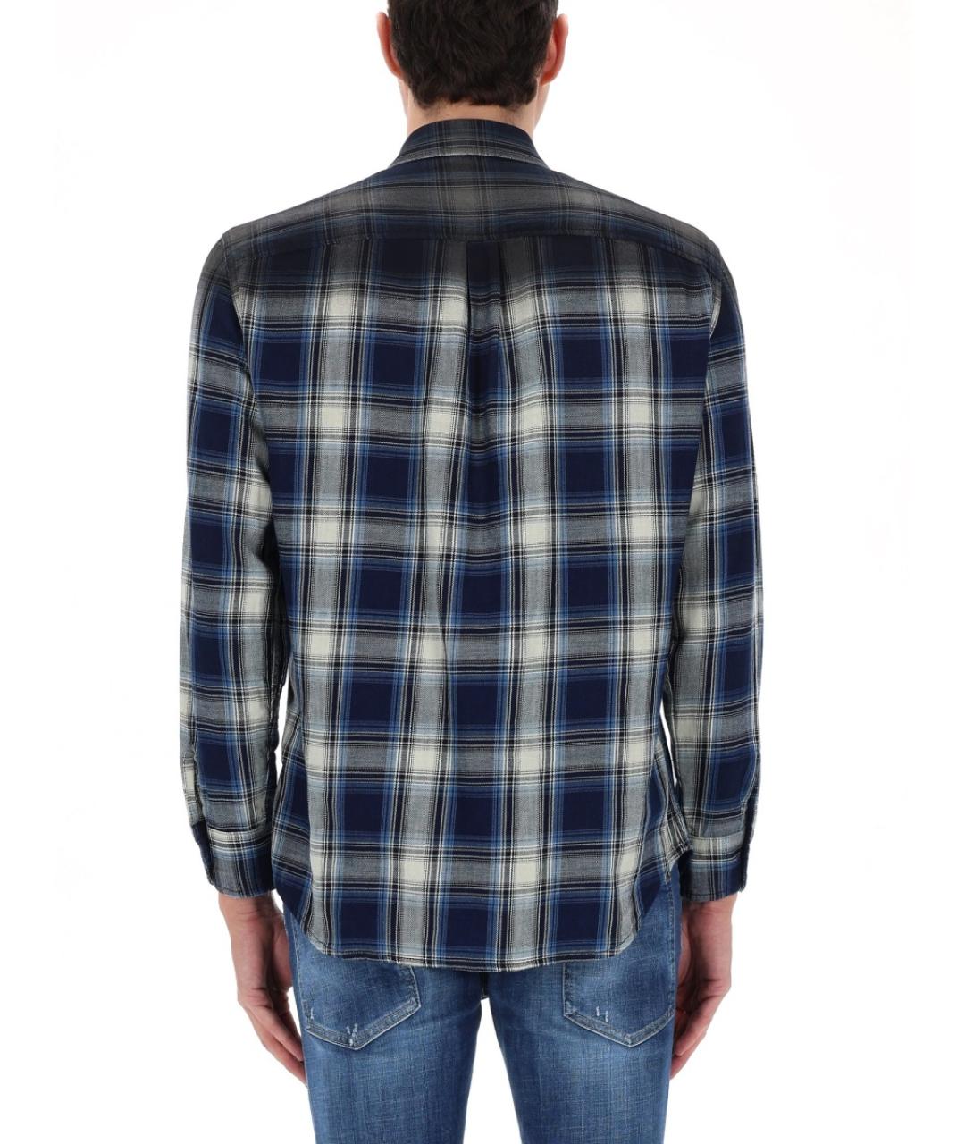 DSQUARED2 Синяя хлопковая кэжуал рубашка, фото 2