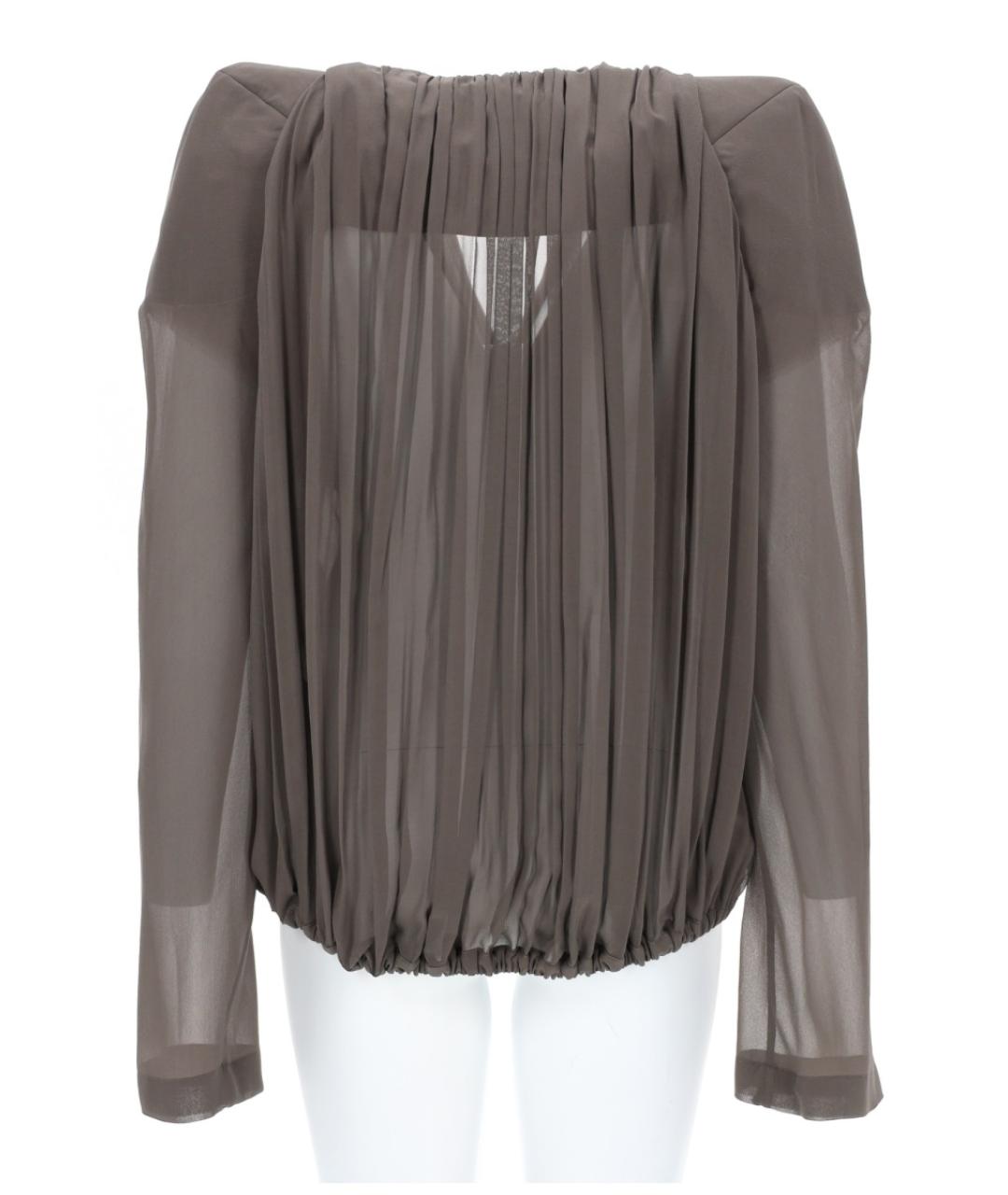 RICK OWENS Антрацитовая шелковая блузы, фото 2