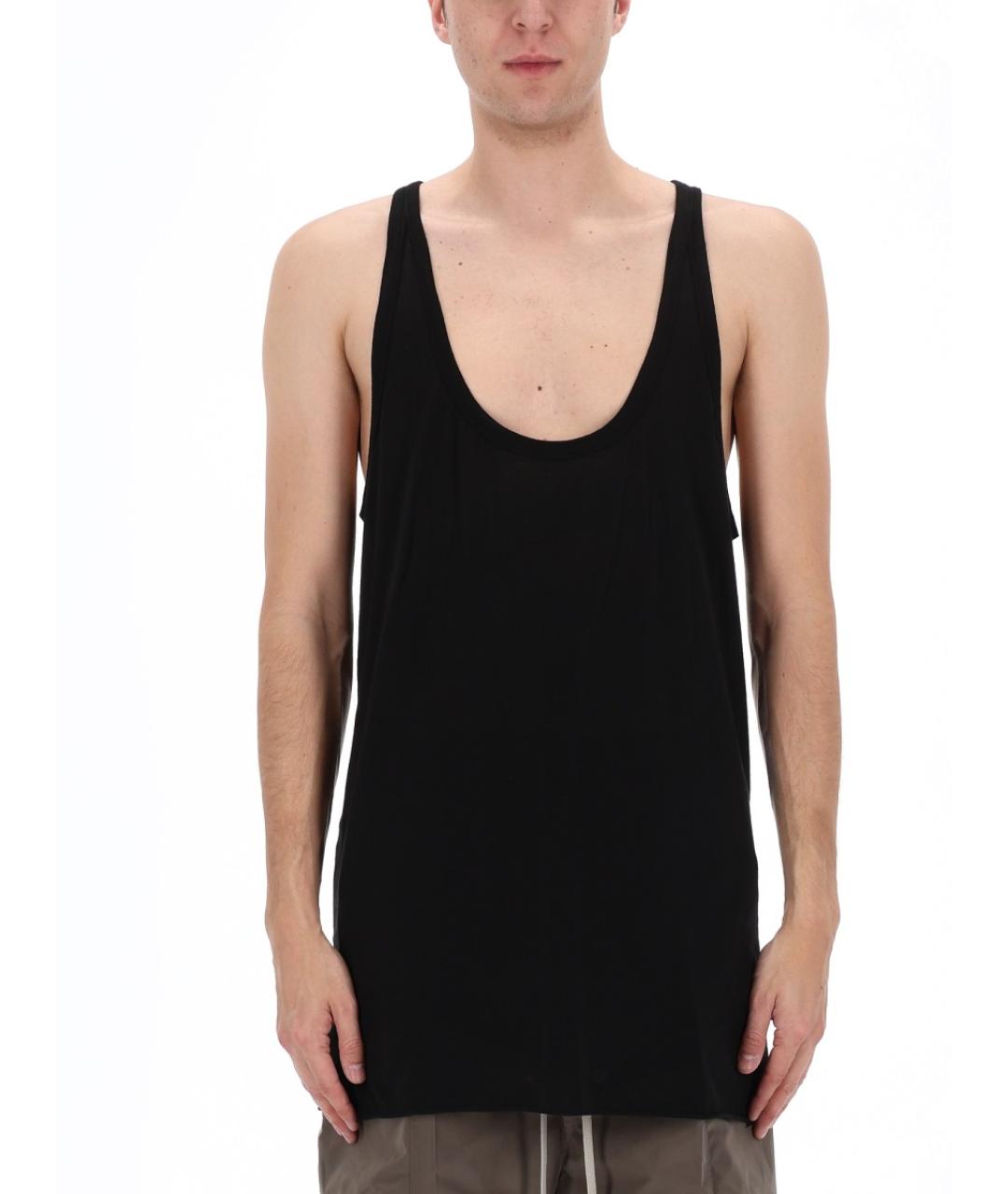 RICK OWENS Черная хлопковая майка, фото 3