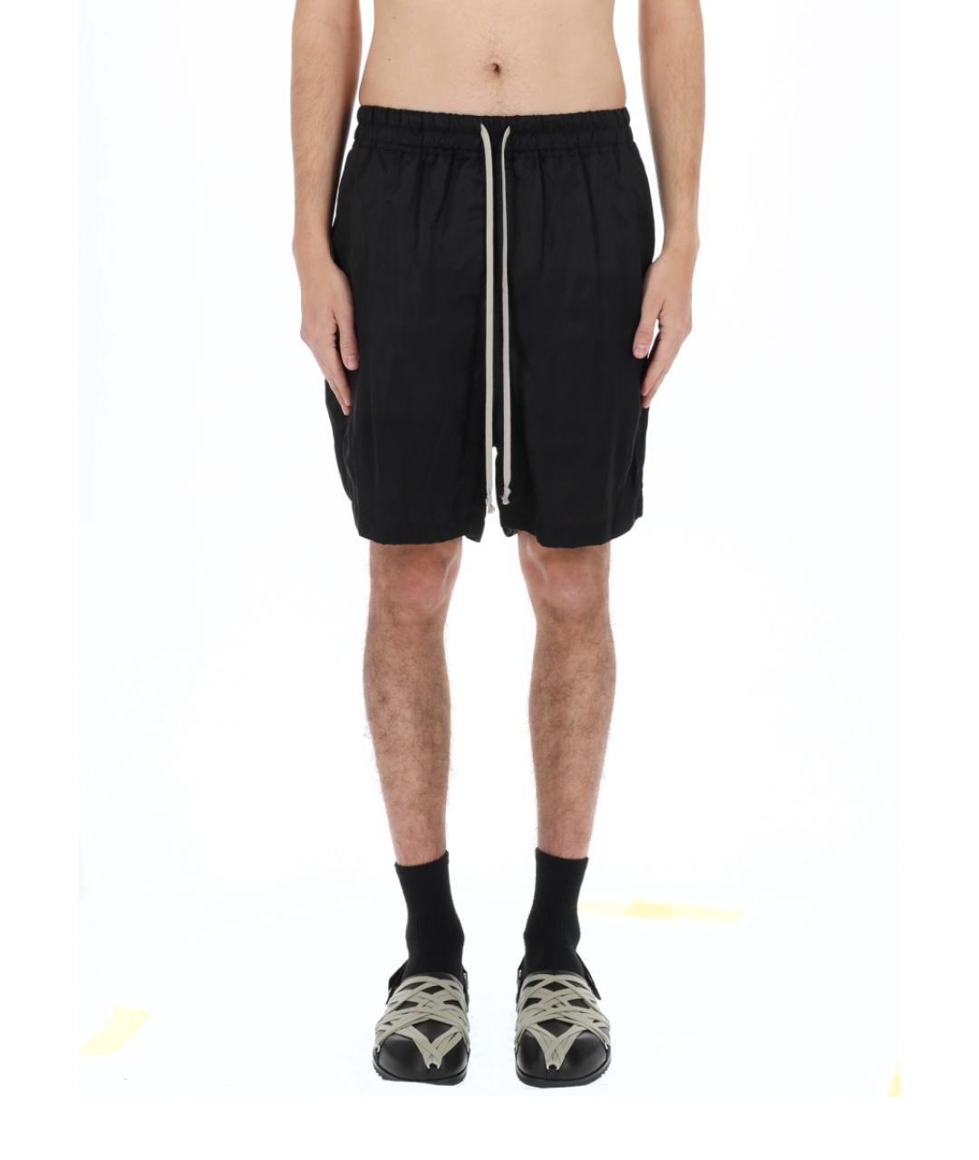 RICK OWENS Черные вискозные шорты, фото 6