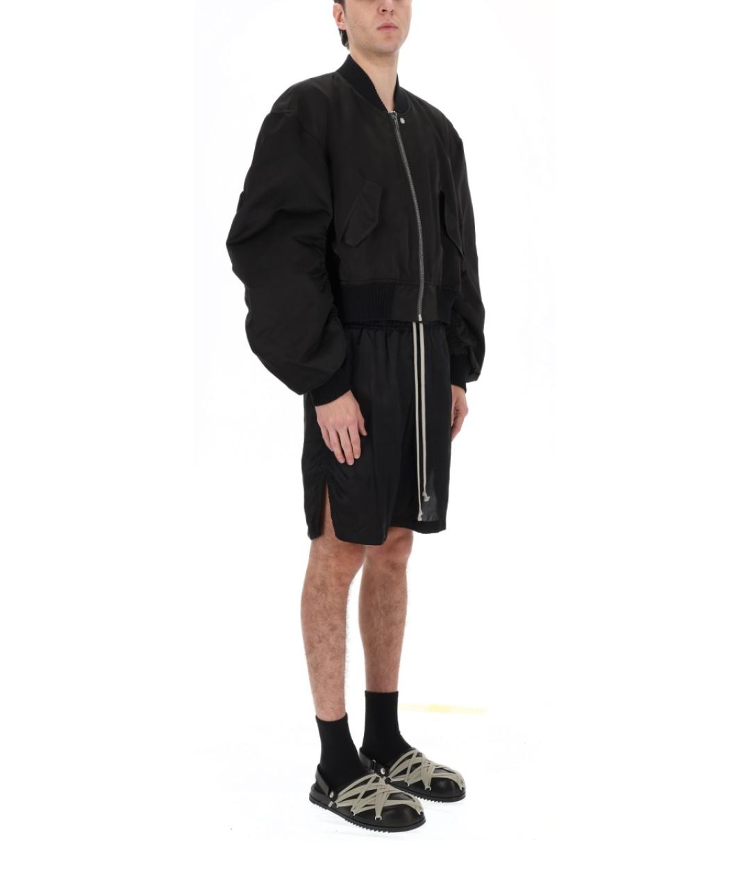 RICK OWENS Черные вискозные шорты, фото 3