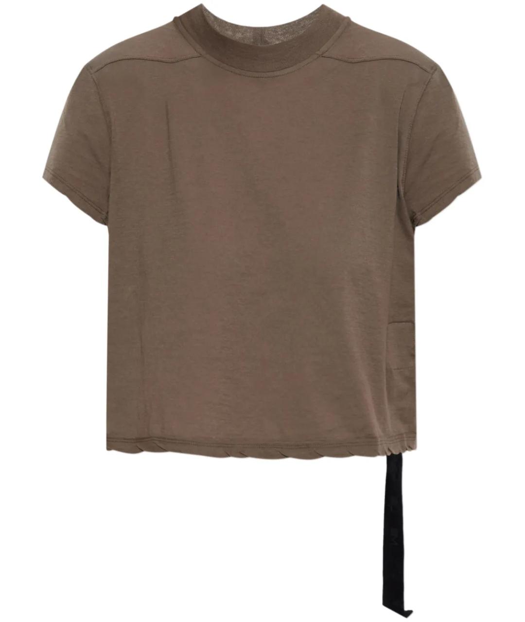 RICK OWENS DRKSHDW Коричневая хлопковая футболка, фото 1