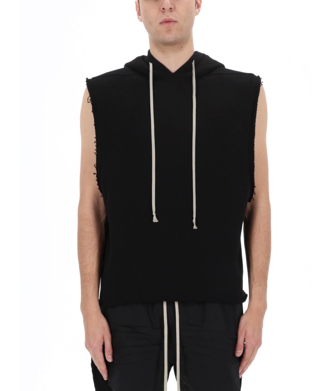 RICK OWENS Черная хлопковая майка, фото 3