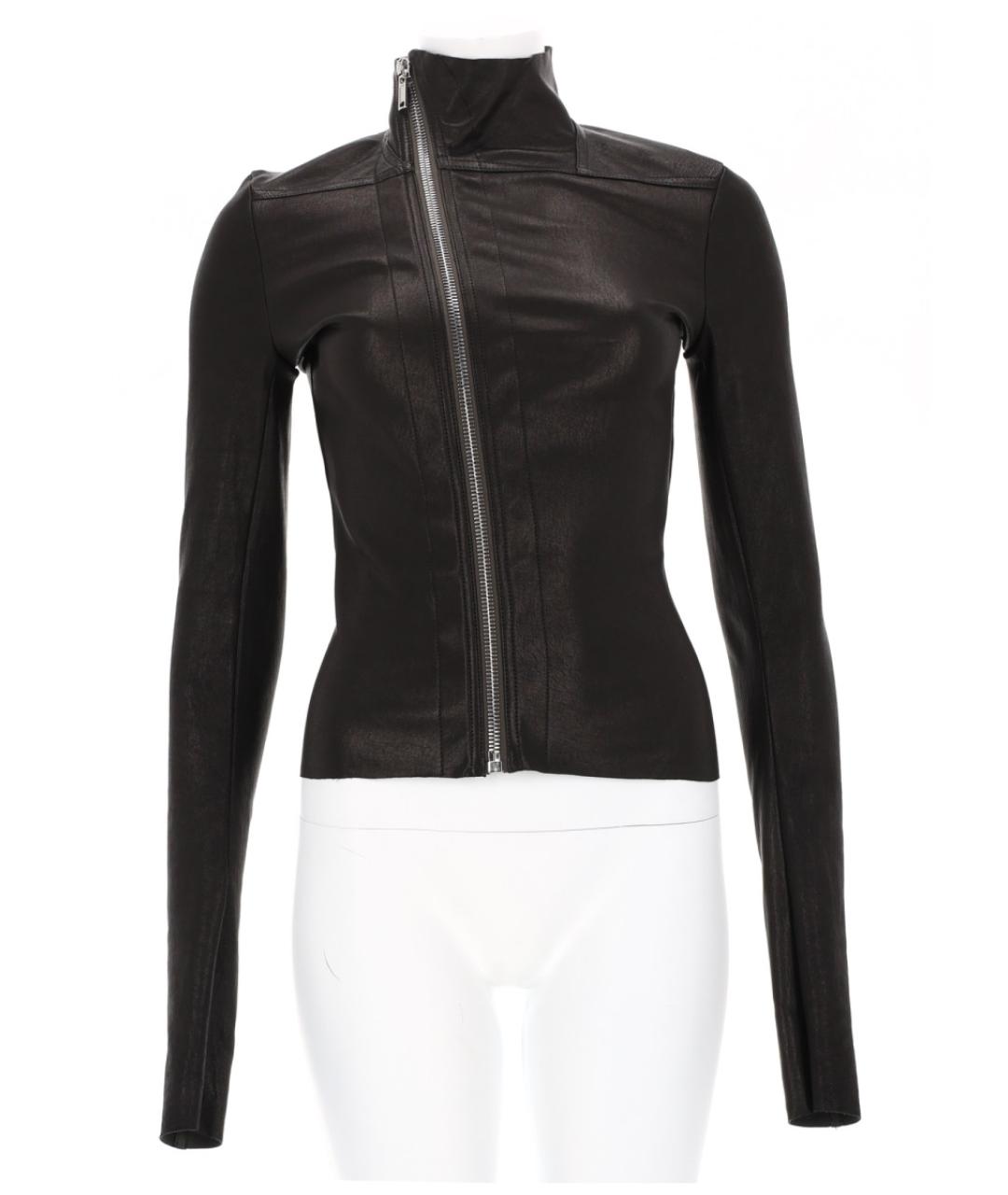 RICK OWENS Черная кожаная куртка, фото 3