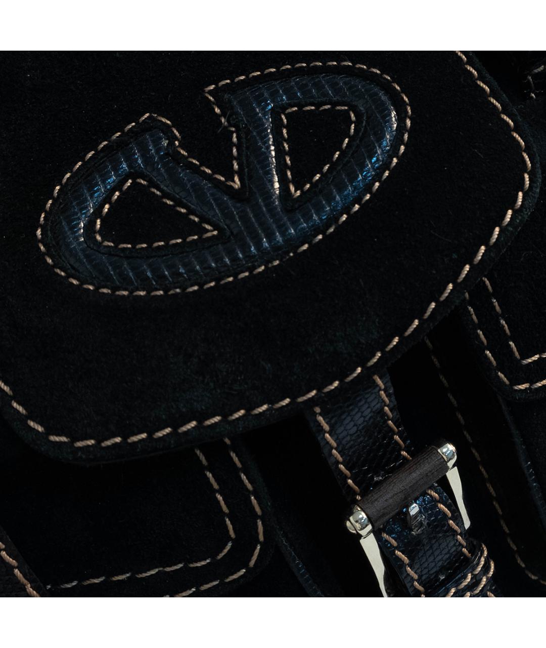 VALENTINO Черная замшевая сумка с короткими ручками, фото 4