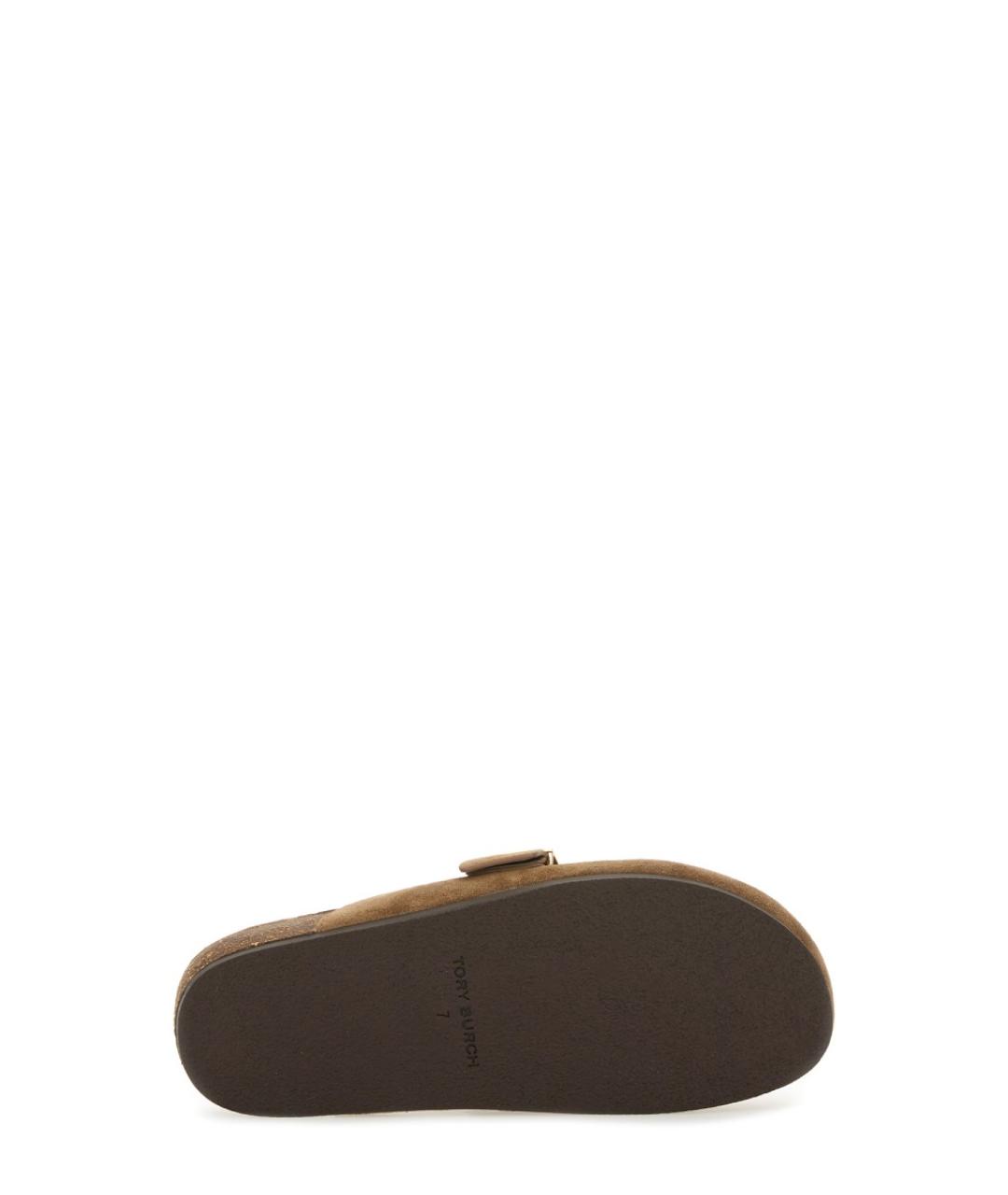 TORY BURCH Бежевые замшевые сабо, фото 5