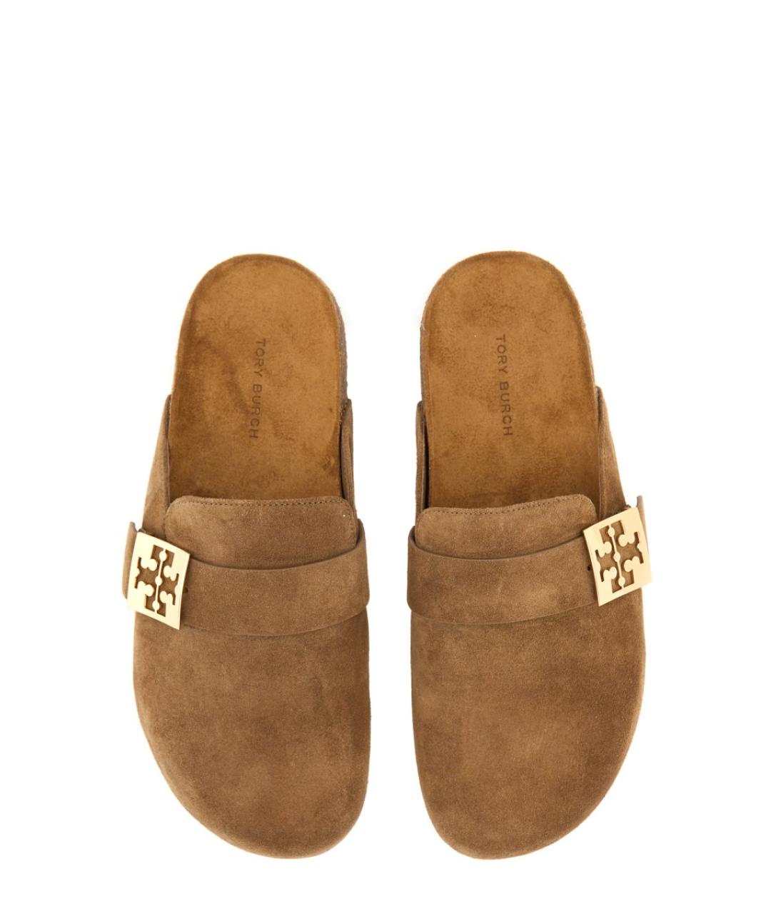 TORY BURCH Бежевые замшевые сабо, фото 6