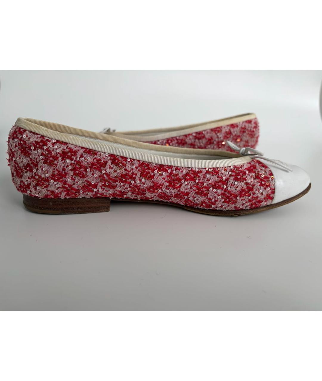 CHANEL Красные балетки, фото 5