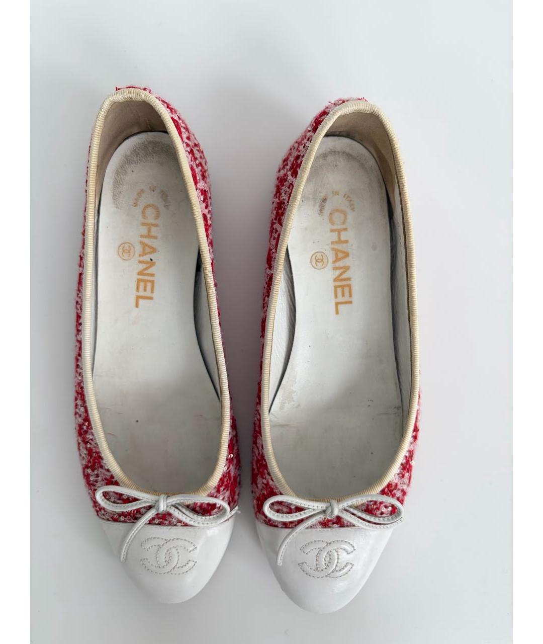 CHANEL Красные балетки, фото 7