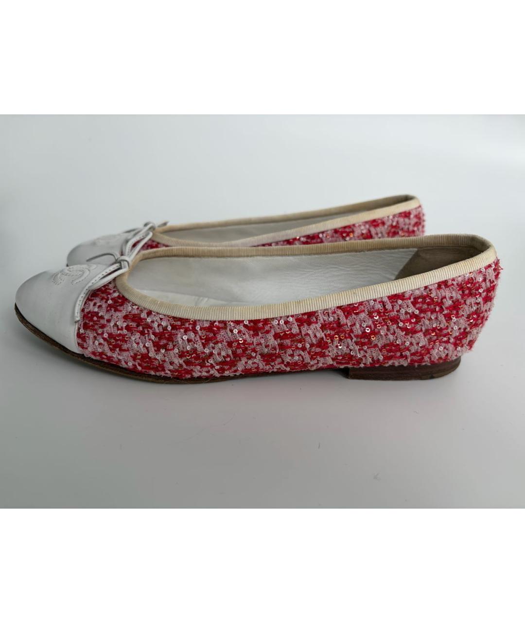 CHANEL Красные балетки, фото 4