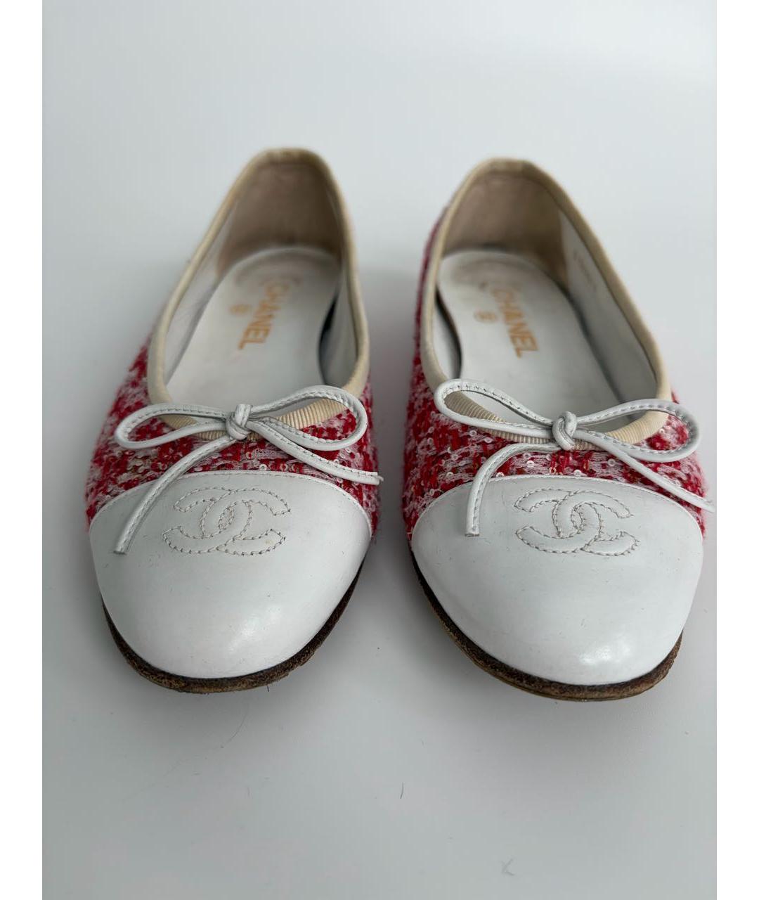 CHANEL Красные балетки, фото 2