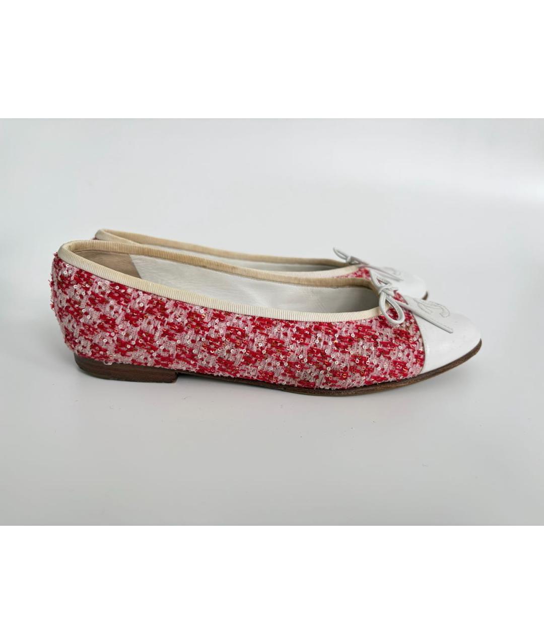 CHANEL Красные балетки, фото 3