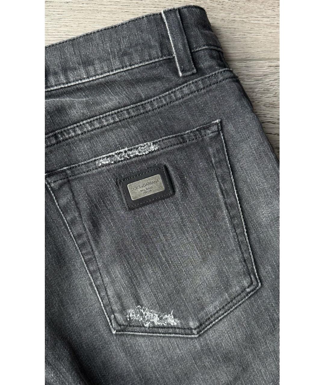 DOLCE&GABBANA Серые хлопко-эластановые джинсы скинни, фото 7