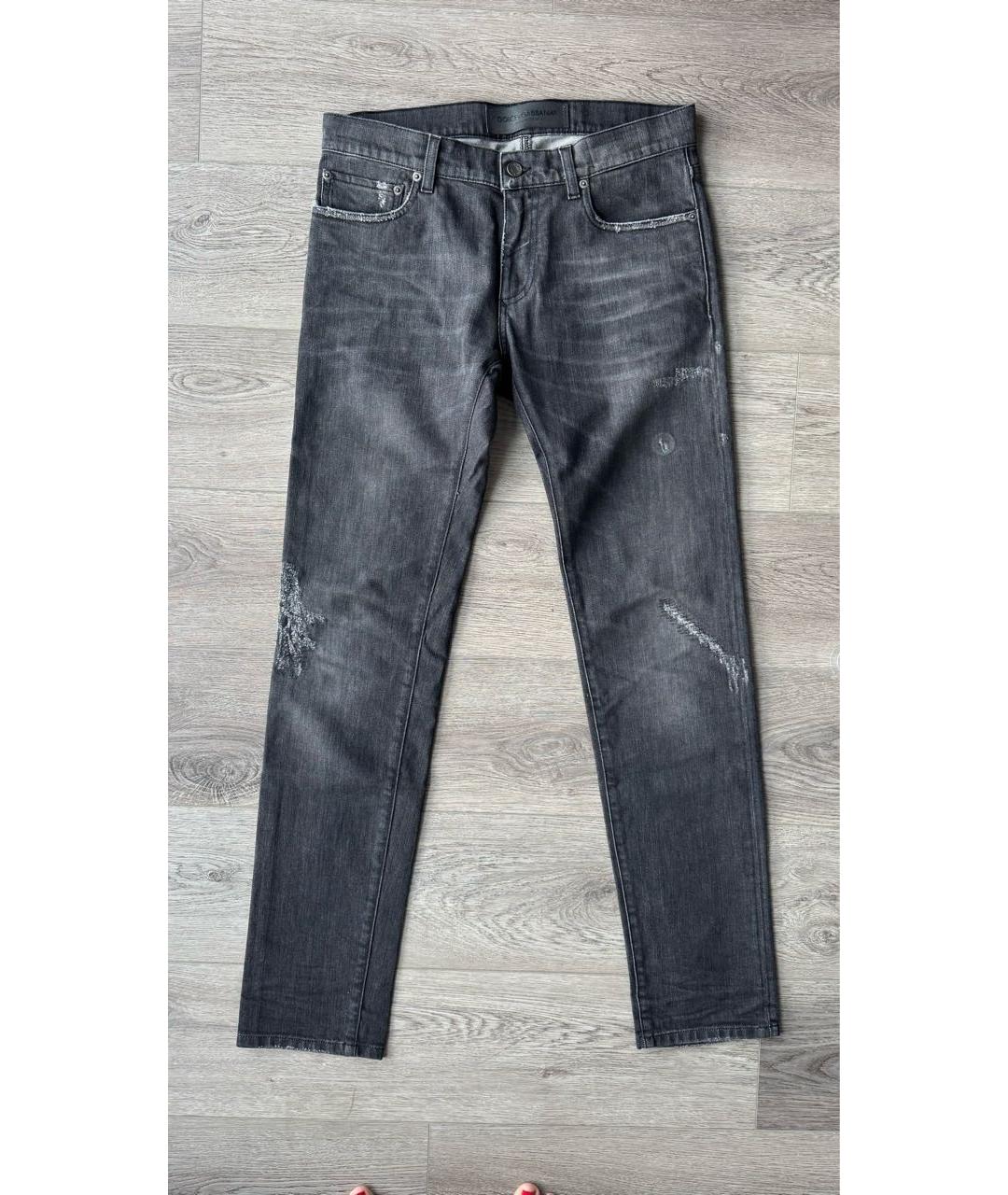 DOLCE&GABBANA Серые хлопко-эластановые джинсы скинни, фото 9