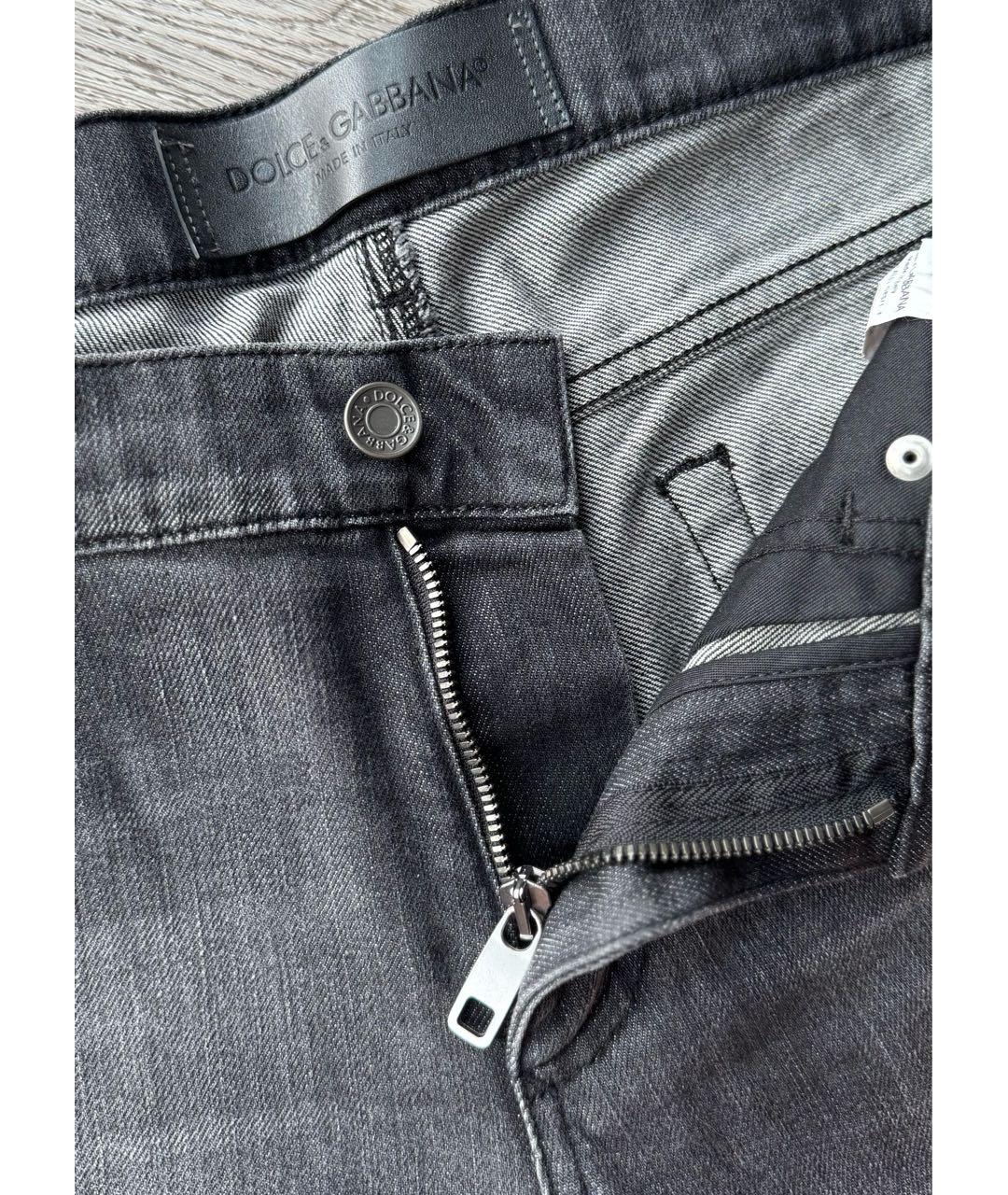 DOLCE&GABBANA Серые хлопко-эластановые джинсы скинни, фото 4