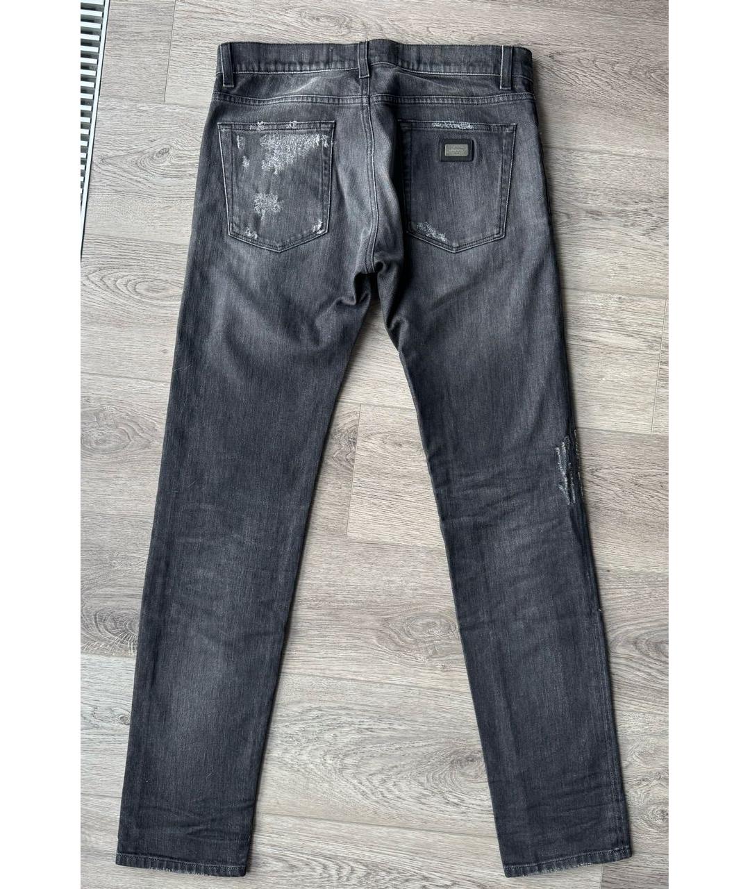 DOLCE&GABBANA Серые хлопко-эластановые джинсы скинни, фото 6