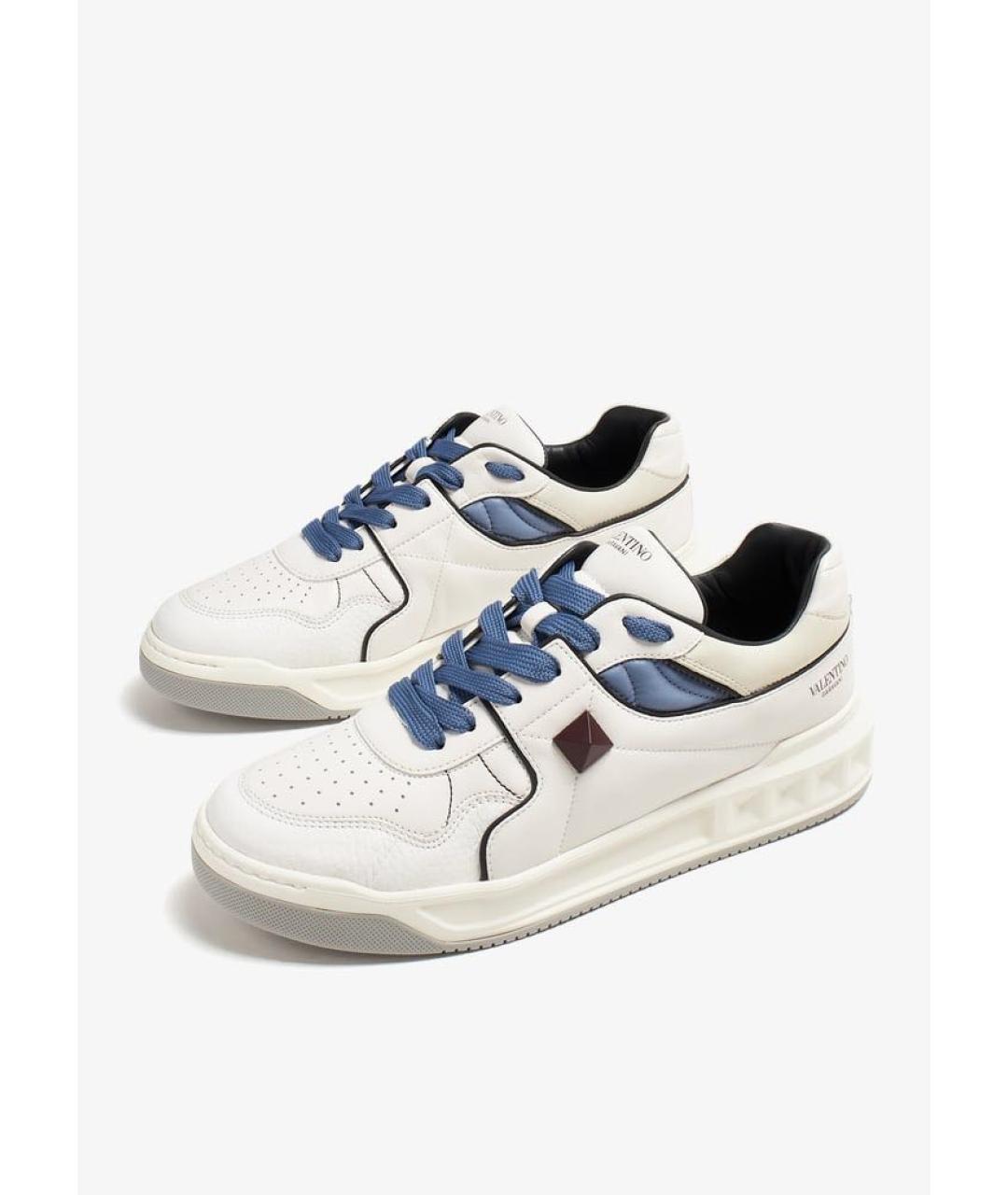 VALENTINO Белые кожаные низкие кроссовки / кеды, фото 3