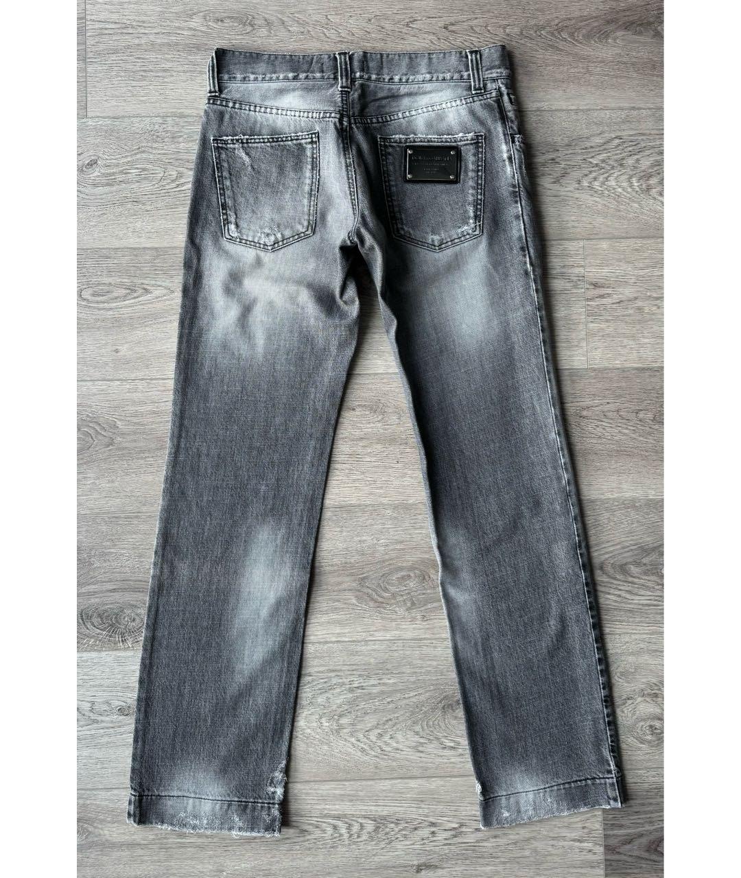 DOLCE&GABBANA Серые хлопковые прямые джинсы, фото 5