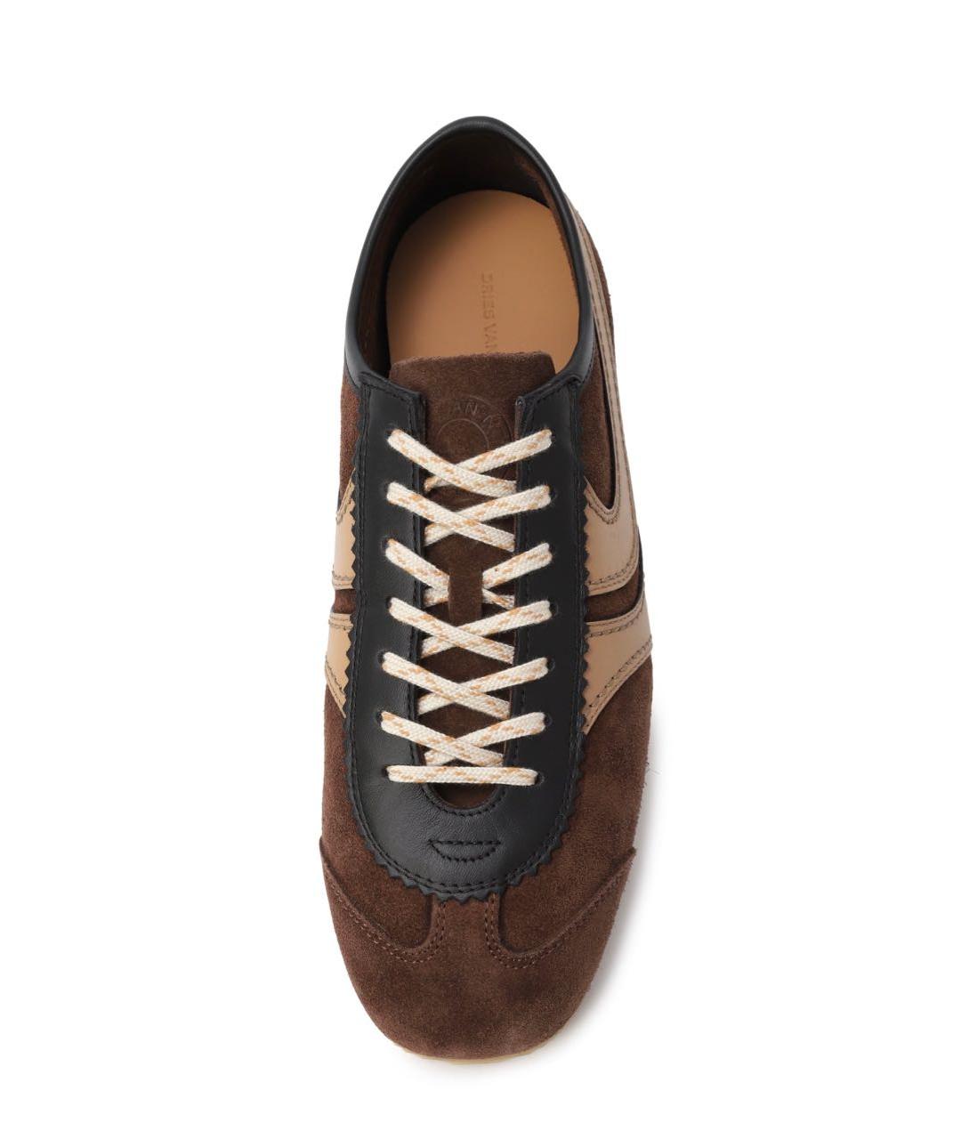 DRIES VAN NOTEN Коричневые замшевые кеды, фото 3